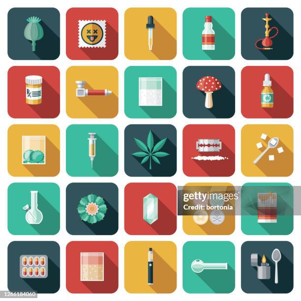 薬物と中毒アイコンセット - bong点のイラスト素材／クリップアート素材／マンガ素材／アイコン素材