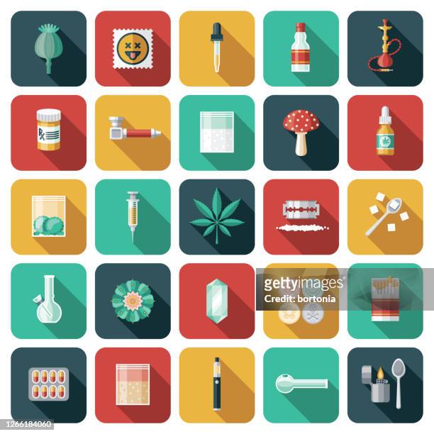 藥物和成癮圖示集。 - cannabis medicinal 幅插畫檔、美工圖案、卡通及圖標