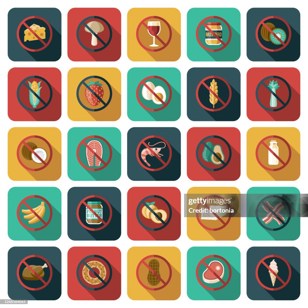 Food Allergens Icon Set