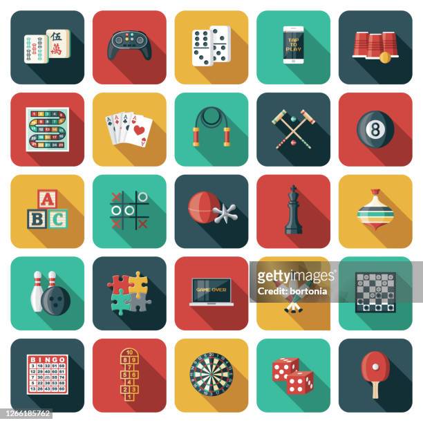 games icon set - checkers game stock illustrations
