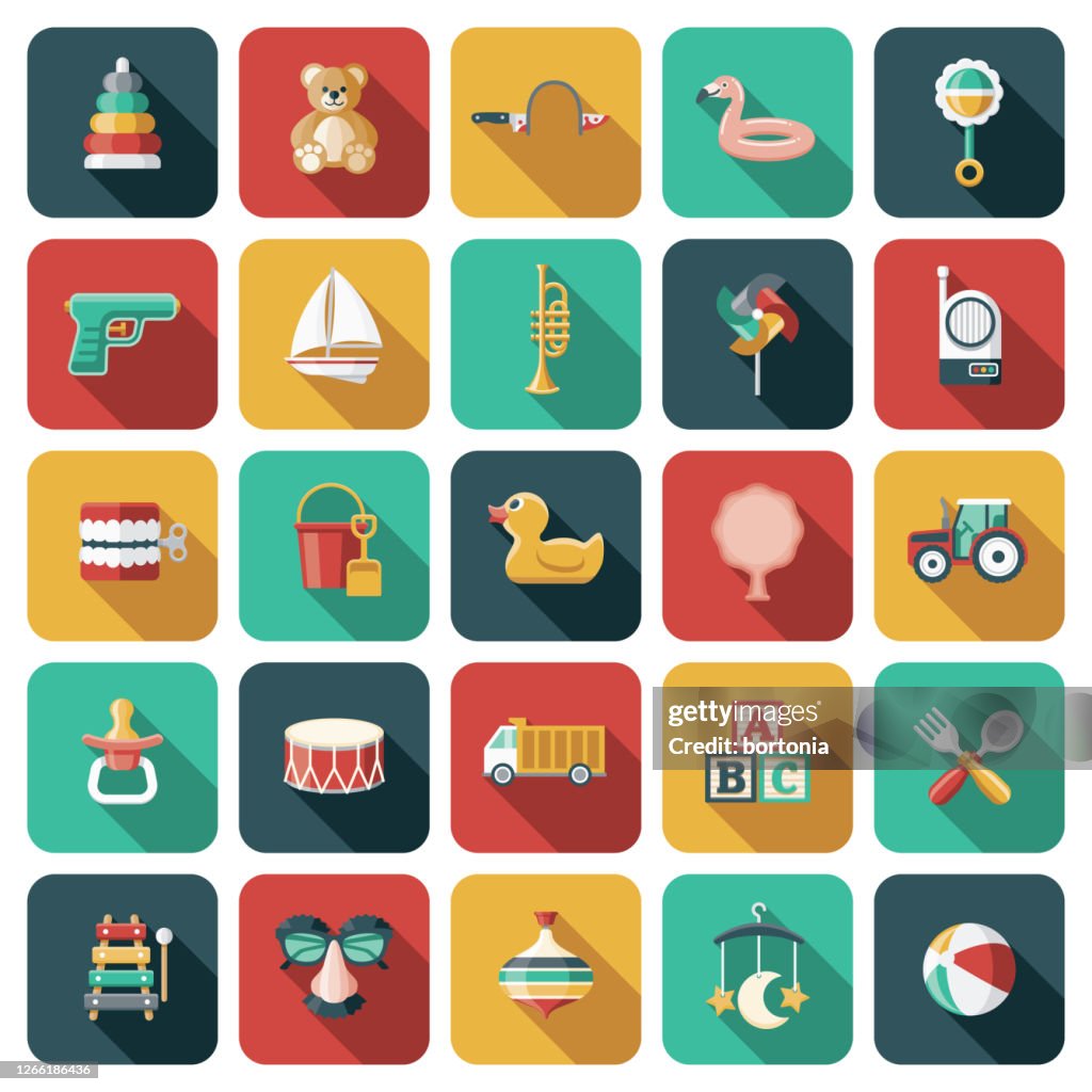 Childrens Toys Icon Set