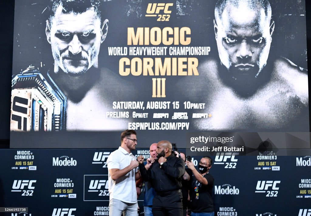 Ufc 252 Opponents Stipe Miocic and Daniel Cormier face off during the UFC 252 ...