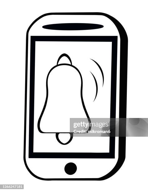 ringing ringtone on the phone screen, you have a new notification - bell telephone company stock pictures, royalty-free photos & images