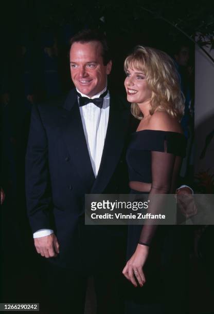 American actor and comedian Tom Arnold and his girlfriend Julie Lynn Champnella at the 10th Carousel of Hope Ball at the Beverly Hilton Hotel in...
