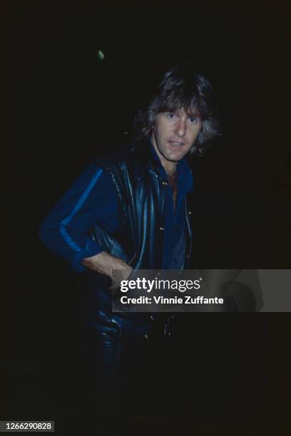 English keyboardist and songwriter Keith Emerson at an ARMS Charity Concert in aid of Action into Research for Multiple Sclerosis, 1983.