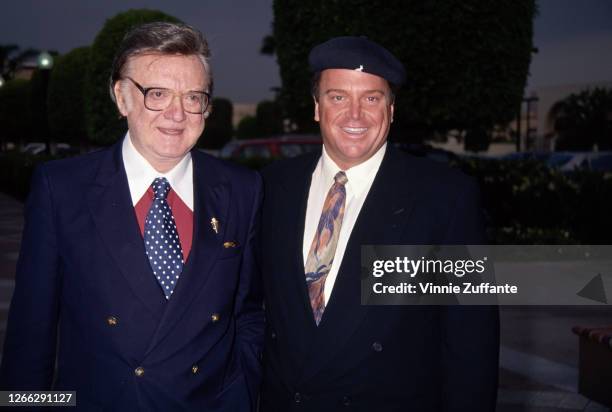 American actor and comedian Tom Arnold with American television personality Steve Allen during the Celebrity Outreach Foundation's Third Annual...