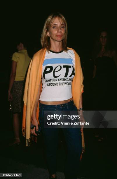 American actress Rosanna Arquette at a PETA 20th anniversary party at the Viper Room in West Hollywood, California, 13th September 2000.