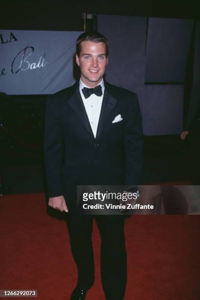 American actor Chris O'Donnell at the 1996 Fire and Ice Ball at the Warner Brothers Studios in Hollywood, California, 1996.