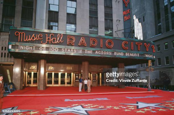 'Night Of 100 Stars', an Actors Fund charity benefit showing at the Radio City Music Hall in New York City, February 1982. A stretch of Sixth Avenue...