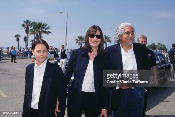American actress Anjelica Huston with her husband, sculptor Robert Graham and nephew Jack Huston at the 12th Annual IFP/West Independent Spirit...