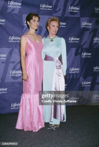 American actress Janet Leigh and her daughter Kelly Curtis backstage at a Lifetime Television Network Applauds the Fight Against Breast Cancer event...