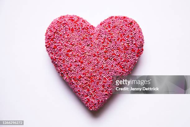 chocolate heart - hundreds and thousands stock pictures, royalty-free photos & images