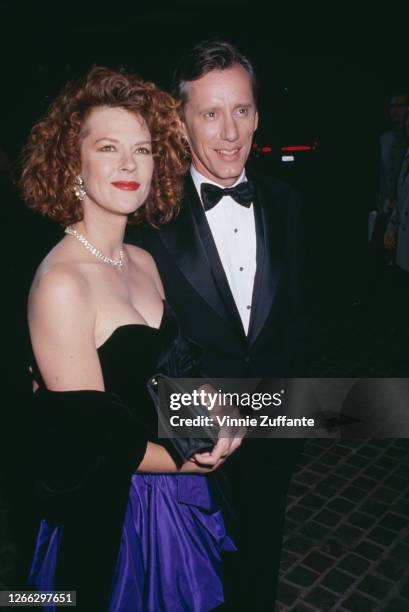 American actors JoBeth Williams and James Woods at the 47th Annual Golden Globe Awards in Beverly Hills, Los Angeles, California, 20th January 1990.