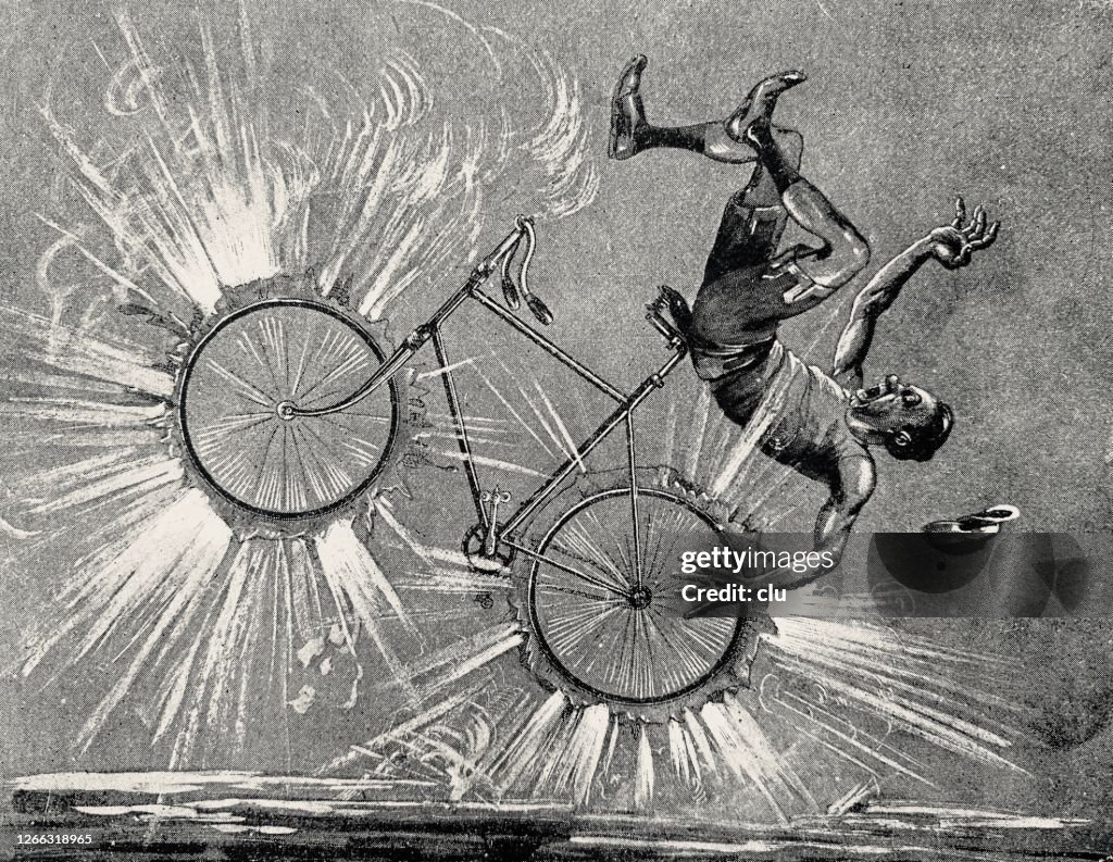 Bicycle exploding during fireworks, too