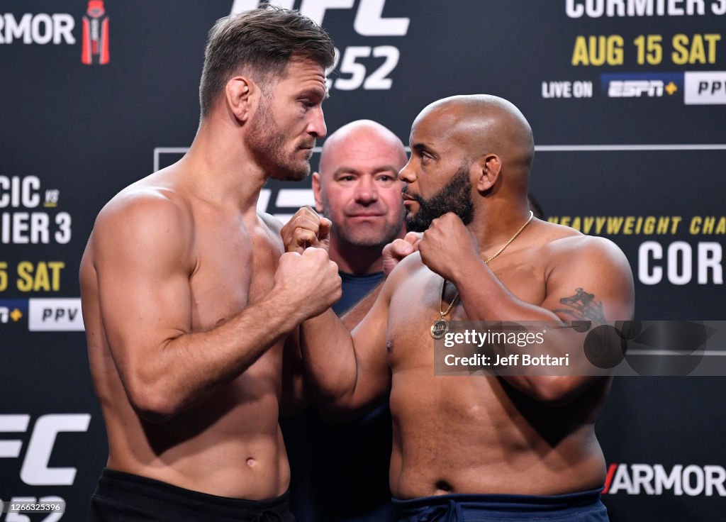 Ufc 252 Opponents Stipe Miocic and Daniel Cormier face off during the UFC 252 ...