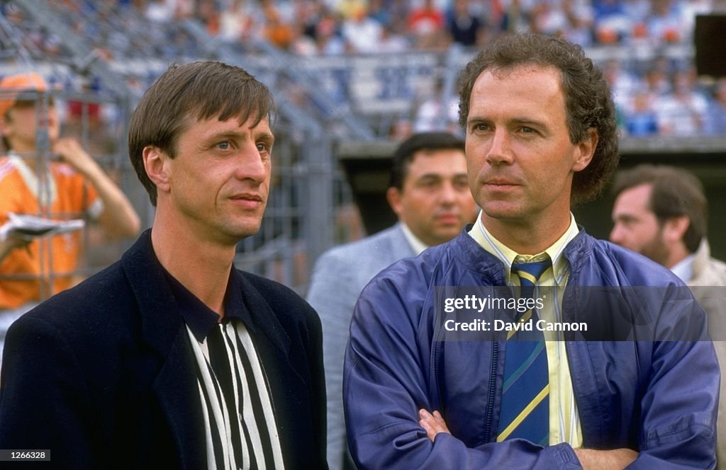 Franz Beckenbauer of West Germany and Johan Cruyff of Holland