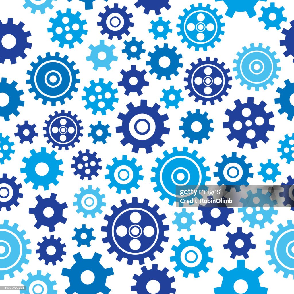 Blue Gears Seamless Pattern High-Res Vector Graphic - Getty Images