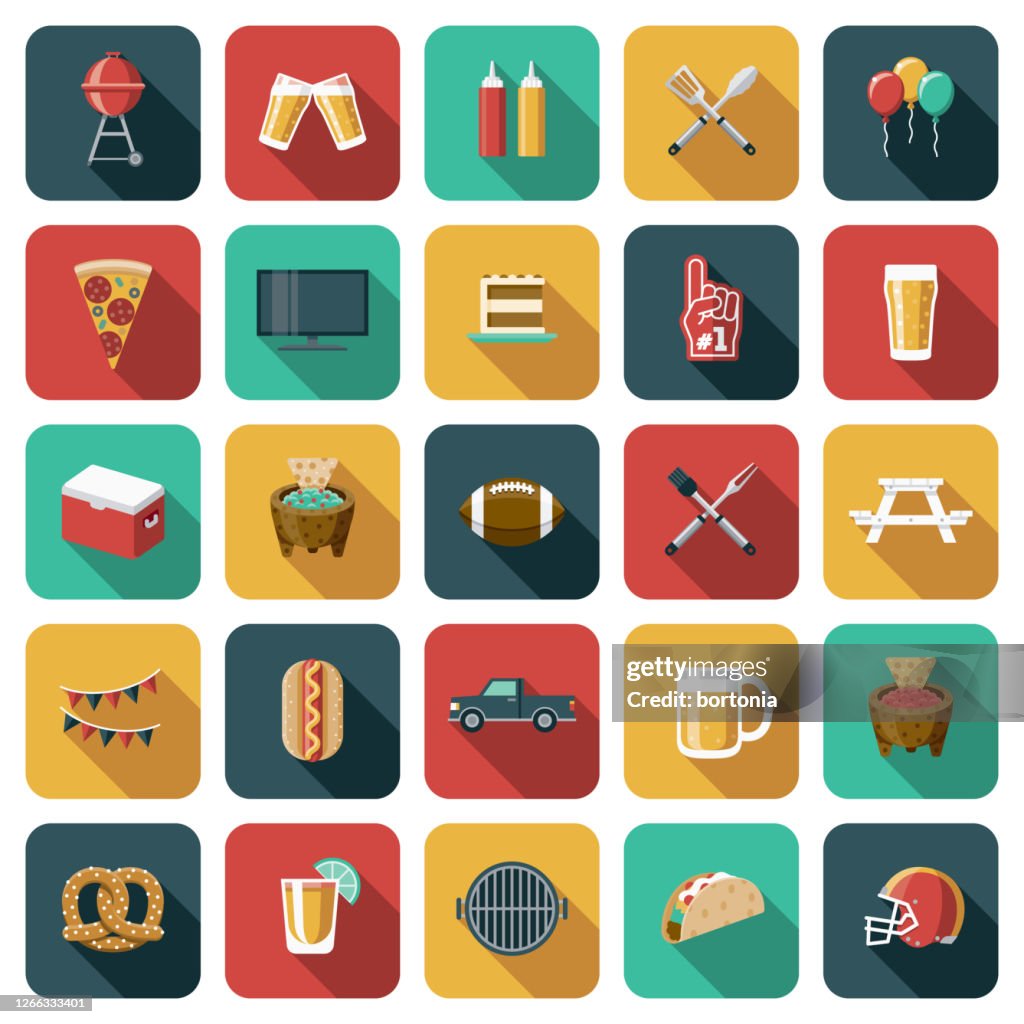 Tailgating Football Icon Set