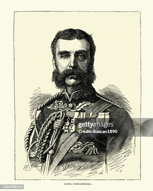 frederic thesiger, lord chelmsford, british imperial general - essex stock illustrations