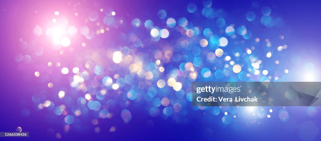 Blurred bokeh light background, Christmas and New Year holidays background