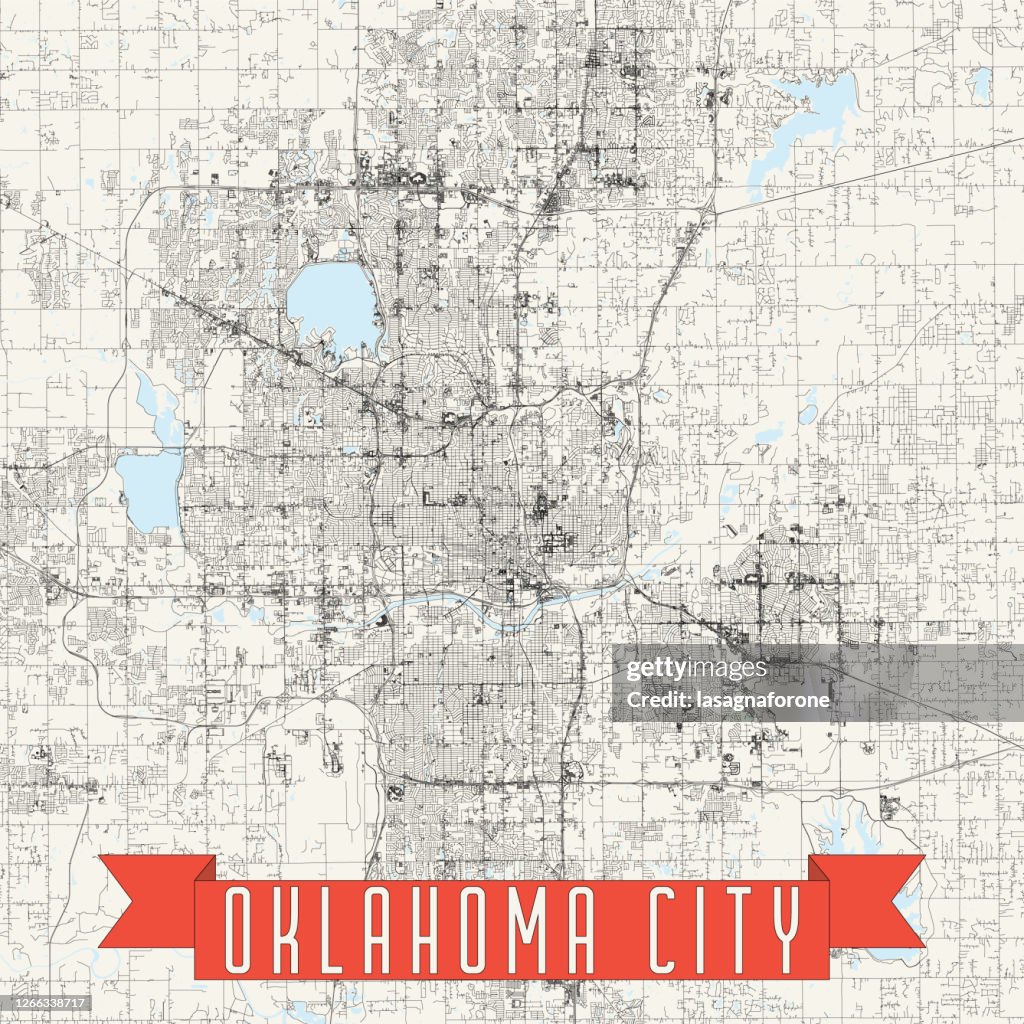 Oklahoma City, Oklahoma, USA Vector Map