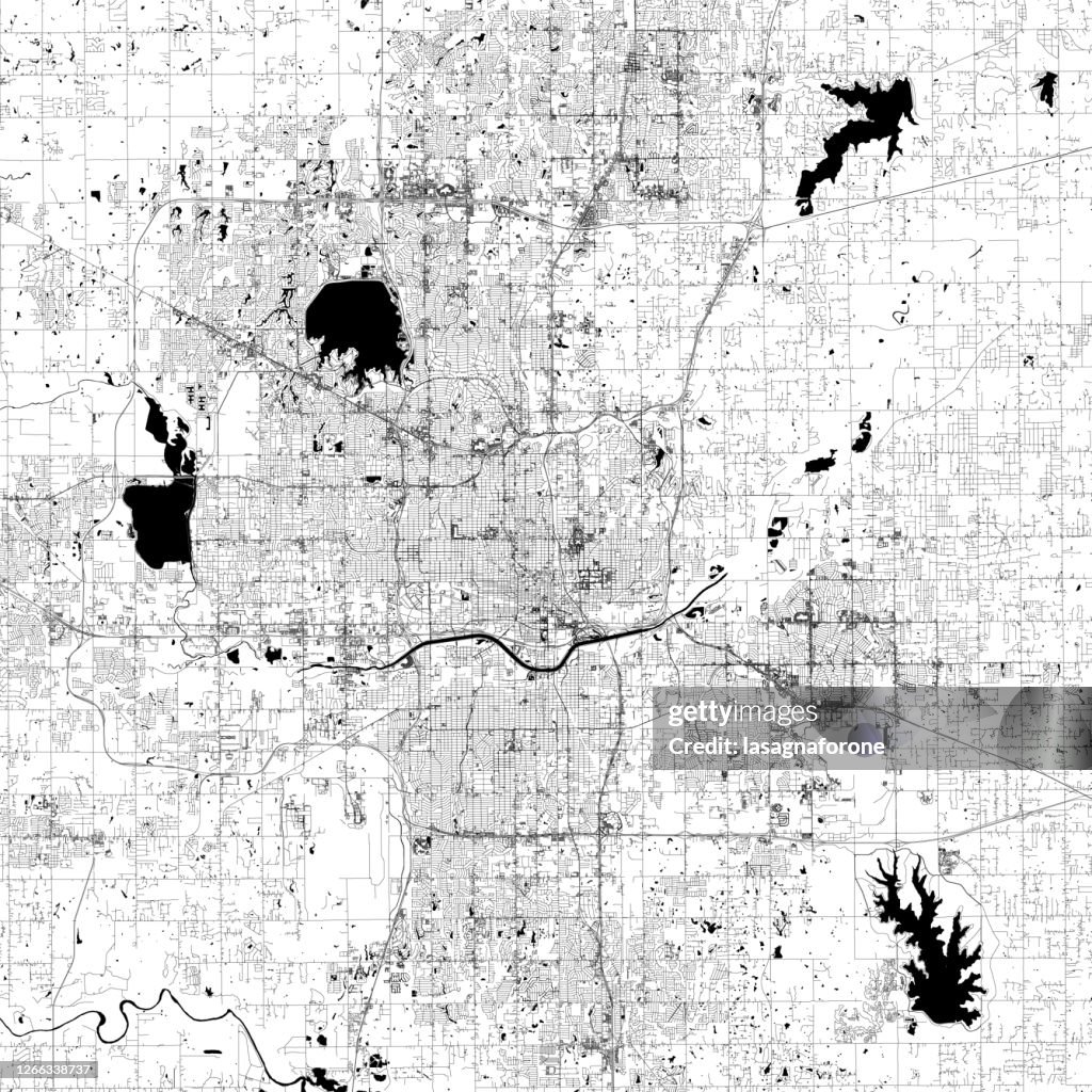 Oklahoma City, Oklahoma, USA Vector Map