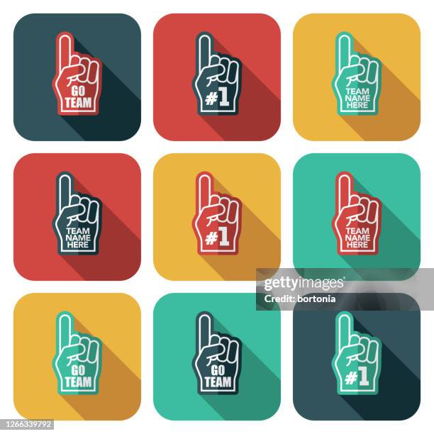 illustrations, cliparts, dessins animés et icônes de ensemble d’icônes foam fingers - paire de gants