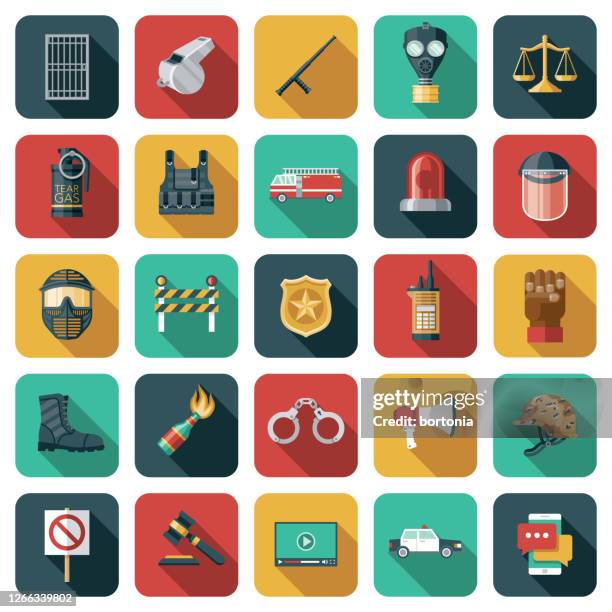 protest and activism icon set - software demo stock illustrations