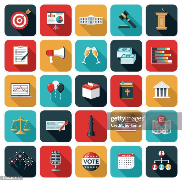 us election and politics icon set - organizational chart clip art stock illustrations