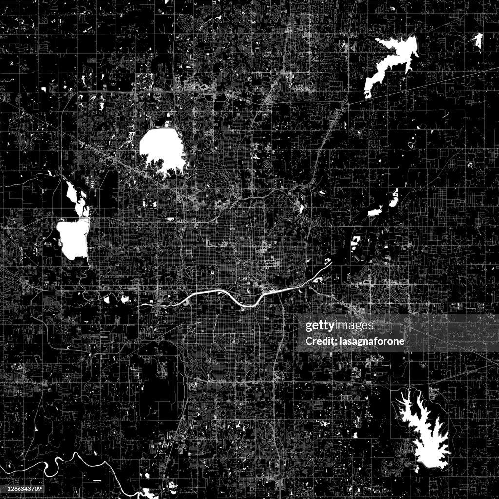 Oklahoma City, Oklahoma, USA Vector Map
