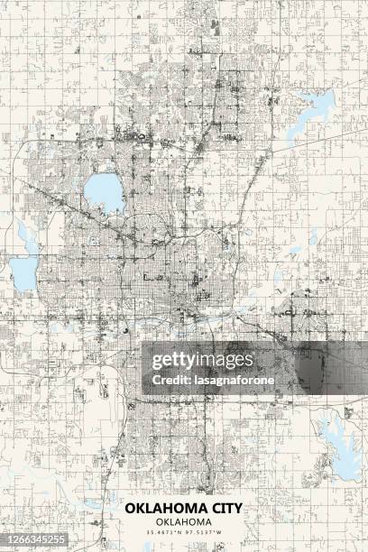 oklahoma city, oklahoma, usa vector map - oklahoma stock illustrations