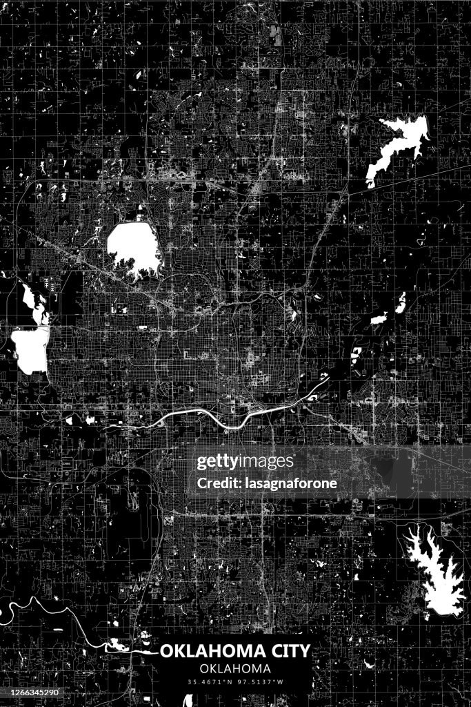 Oklahoma City, Oklahoma, USA Vector Map
