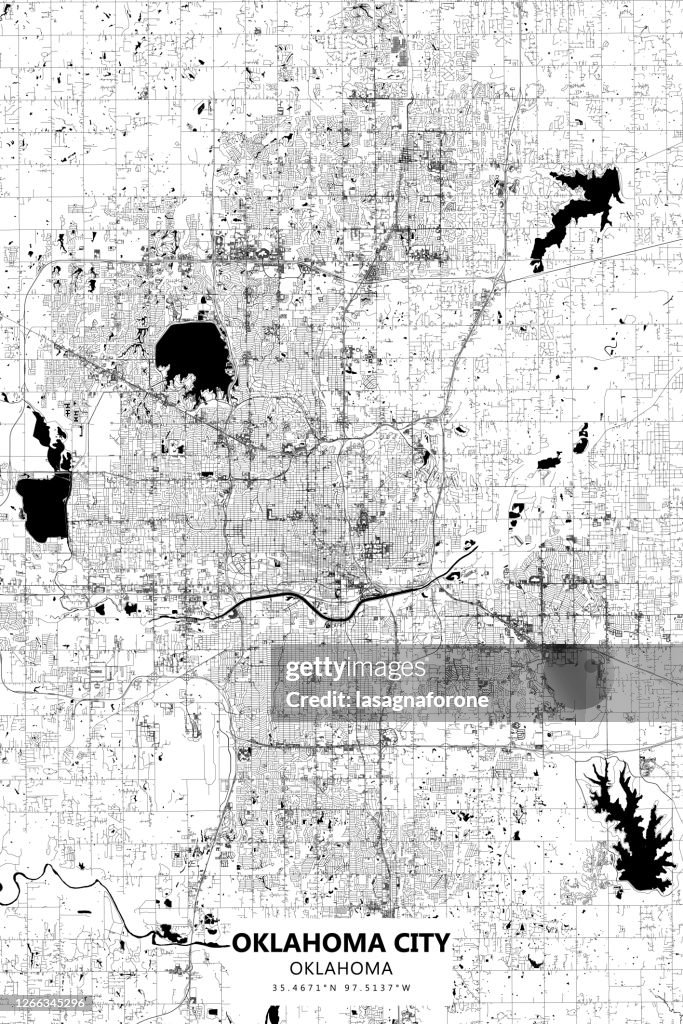 Oklahoma City, Oklahoma, USA Vector Map