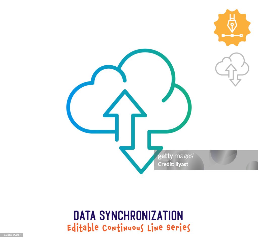 Data Synchronization Continuous Line Editable Stroke Icon