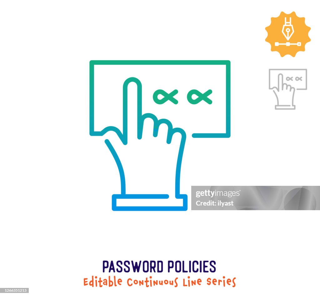 Password Policies Continuous Line Editable Stroke Icon