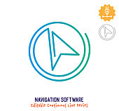 Navigation Software Continuous Line Editable Stroke Icon