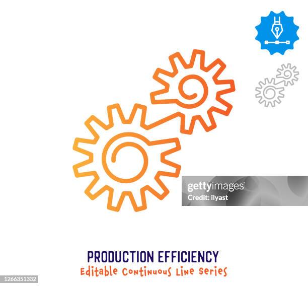 production efficiency continuous line editable stroke icon - electrical installation stock illustrations