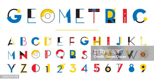 geometric alphabet - baumhaus stock illustrations