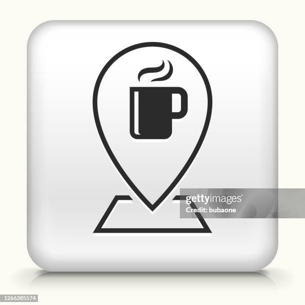 coffee shop map pointer icon - multiple coffee cups stock illustrations