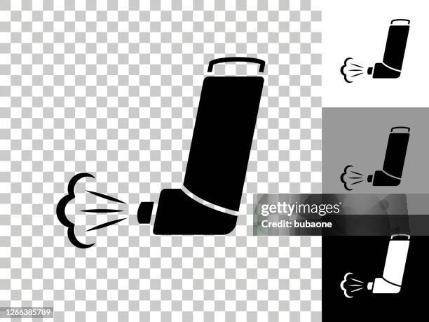 inhaler icon on checkerboard transparent background - inhaler stock illustrations