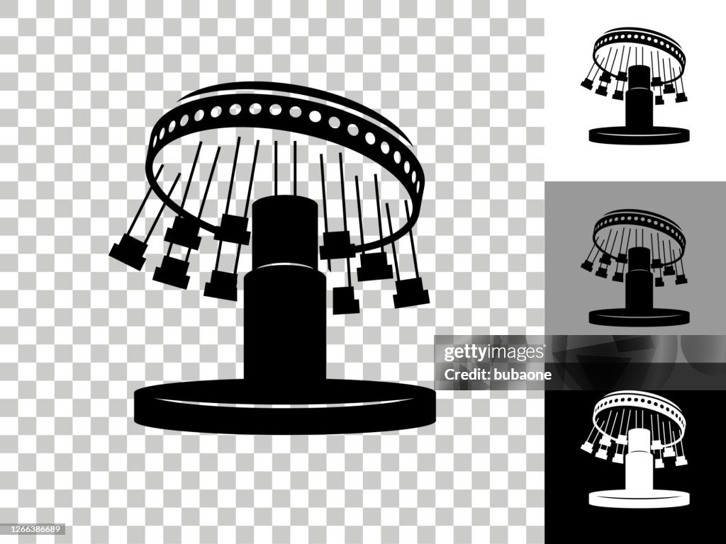 Swing Ride Icon on Checkerboard Transparent Background