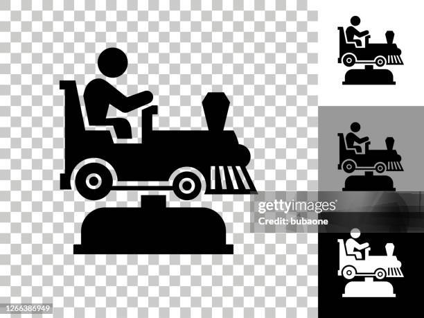 train ride icon on checkerboard transparent background - kid arcade stock illustrations