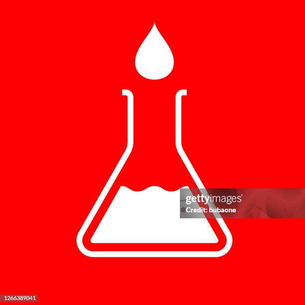water drop and beaker icon - scientific instruments stock illustrations