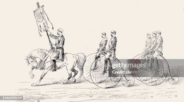 parade der radfahrer beim karneval köln - rosenmontag stock-grafiken, -clipart, -cartoons und -symbole