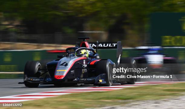 Max Fewtrell of Great Britain and Hitech Grand Prix drives on track during race one of the Formula 3 Championship at Circuit de Barcelona-Catalunya...