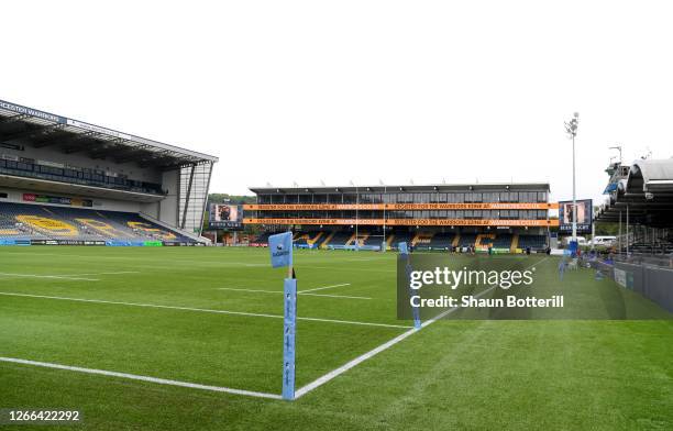 General view inside the stadium prior to the Gallagher Premiership Rugby match between Worcester Warriors and Gloucester Rugby at The Sixways Stadium...