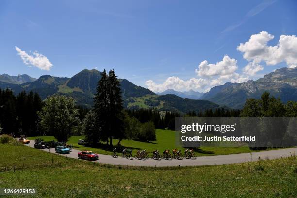 Luis Leon Sanchez Gil of Spain and Astana Pro Team / Lennard Kamna of Germany and Team Bora - Hansgrohe / Michal Kwiatkowski of Poland and Team INEOS...