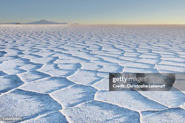 the sunrise from salar de uyuni, bolivia. - see salt lake stock-fotos und bilder