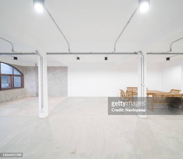 renovated room with antique corner kept in pre-renovation condition - art museum interior stock pictures, royalty-free photos & images