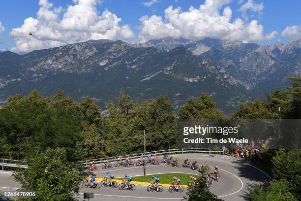 Remco Evenepoel of Belgium and Team Deceuninck - Quick-Step / Jakob Fuglsang of Denmark and Astana Pro Team / Harold Tejada Canacue of Colombia and...